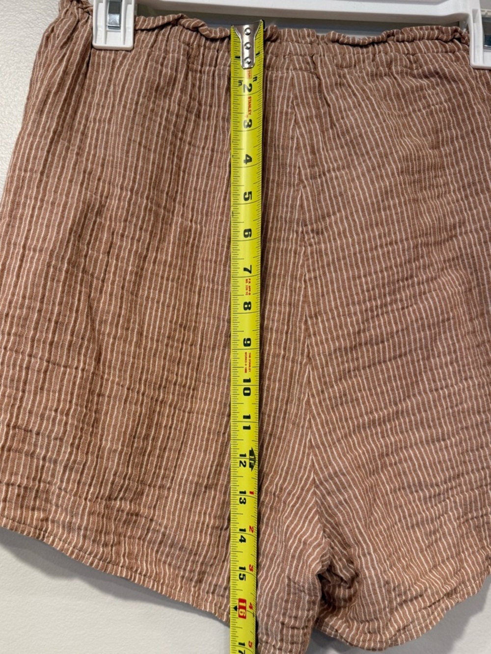 Kona Sol Cover Up Shirt & Short Set Gauze Brown White Striped Women's Small - Picture 10 of 13